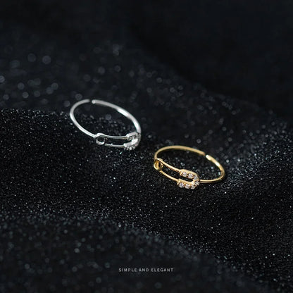 Anillo Eslabón Clip con Brillo