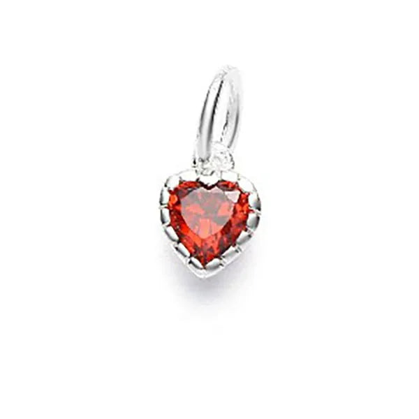 Dije Corazón con Zirconia Roja