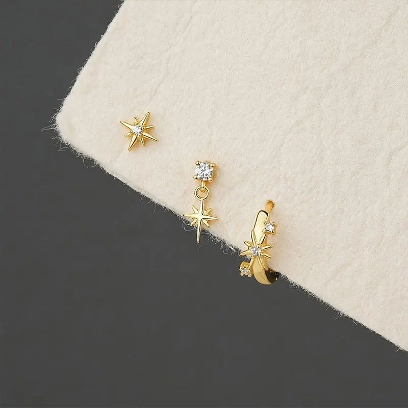Aretes Estrella de Ocho Puntas
