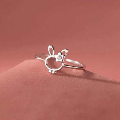 Anillo Conejito Calado con Zirconias
