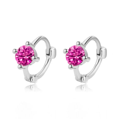 Arracadas Brillantes en Blanco, Fucsia o Morado
