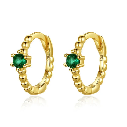 Arracadas Pequeñas Unisex con Zirconia de Color