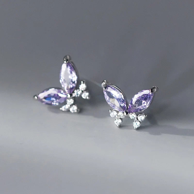 Aretes Mariposa en Blanco o Plateado