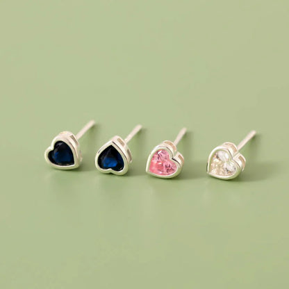 Aretes Corazón en Blanco, Azul o Rosa