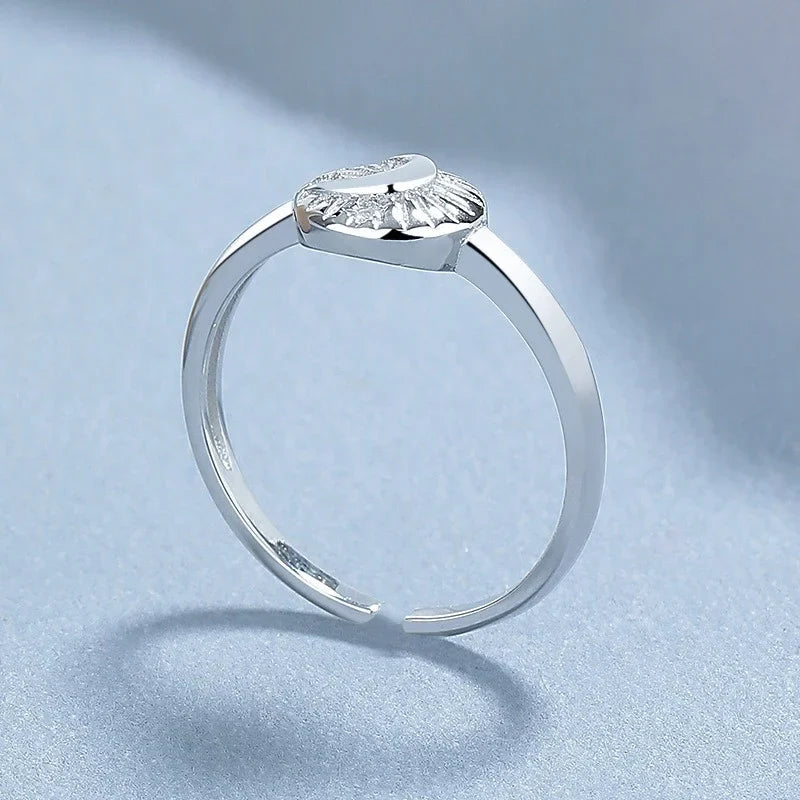 Anillo Abierto Sol y Luna con Zirconias