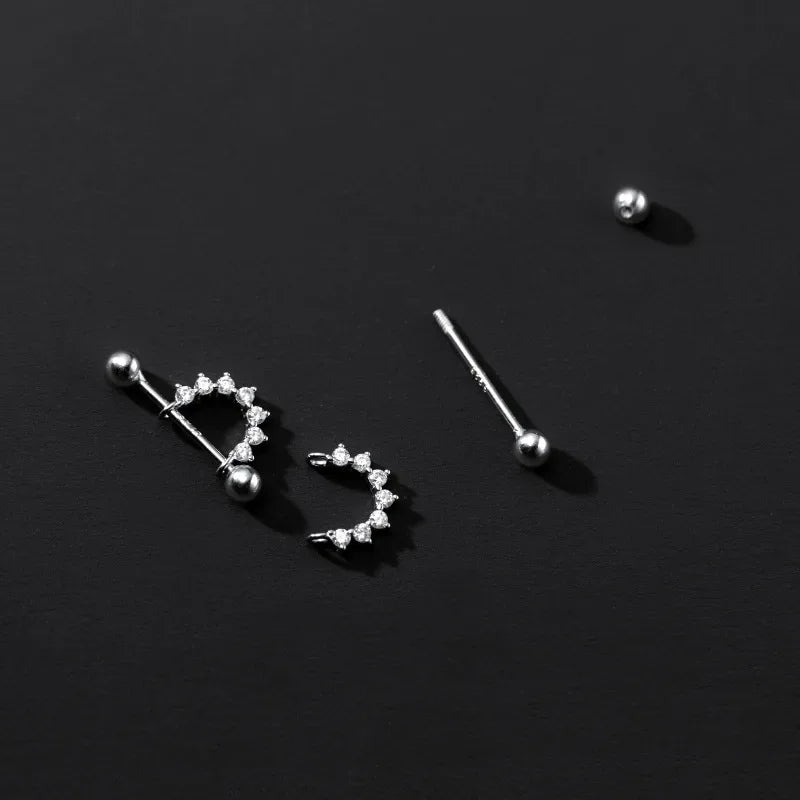 Aretes Forma de U con Zirconias