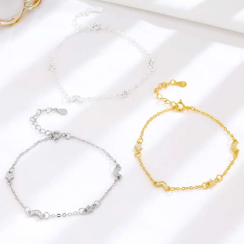 Pulsera Estrella y Luna Brillantes
