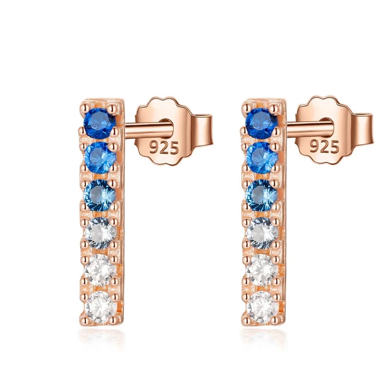 Aretes Barrita con Zirconias de Color