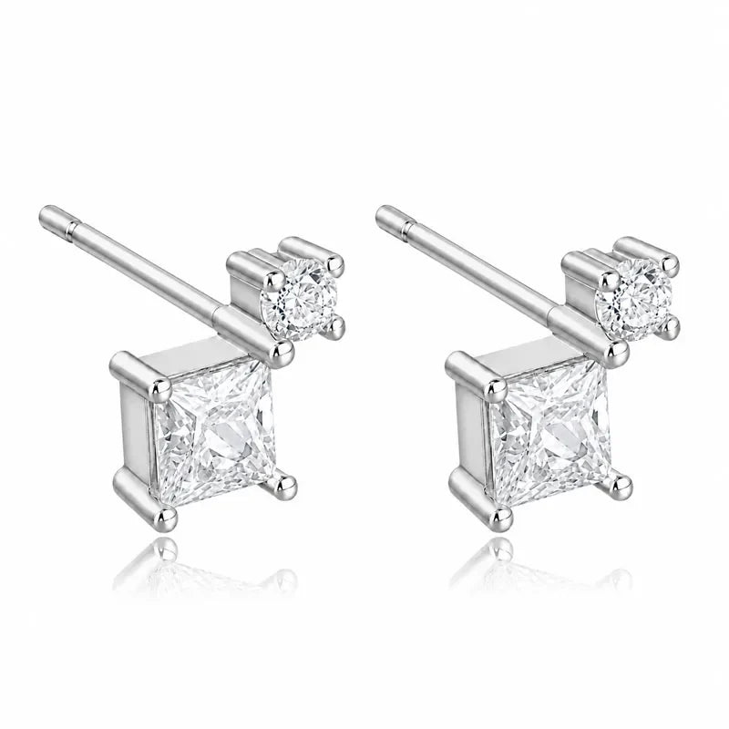 Aretes con Zirconias de Colores Apiladas