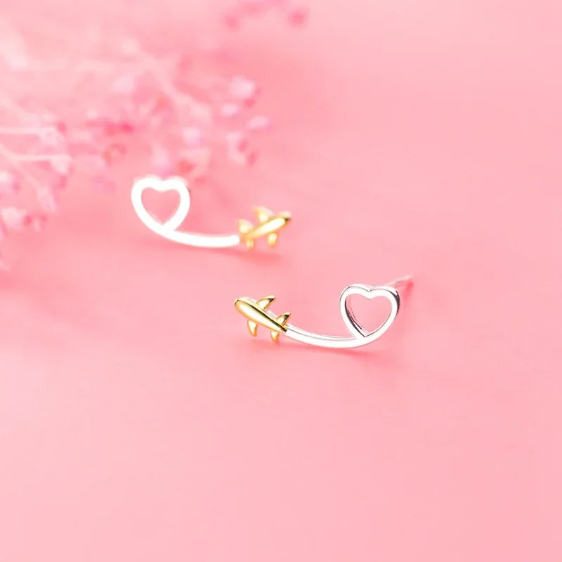 Aretes Corazón Calado Plano