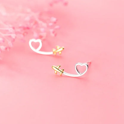 Aretes Corazón Calado Plano