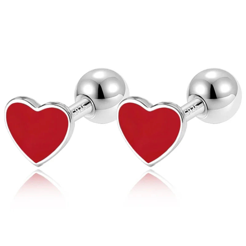Aretes Bolita con Corazón o Estrella