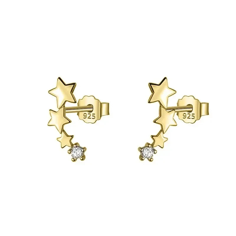 Aretes Estrella Minimalista con Zirconias