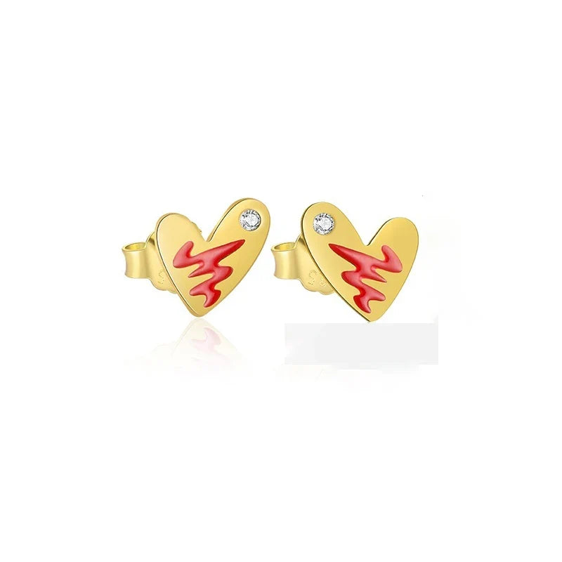 Aretes o Collar Corazón Candado o con Rayo