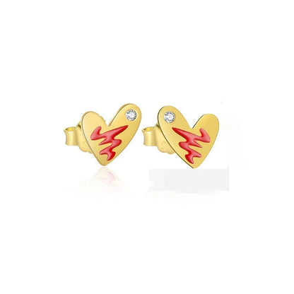 Aretes o Collar Corazón Candado o con Rayo