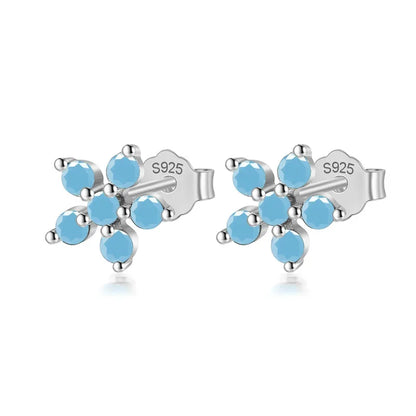 Aretes Flor con Zirconias de Color