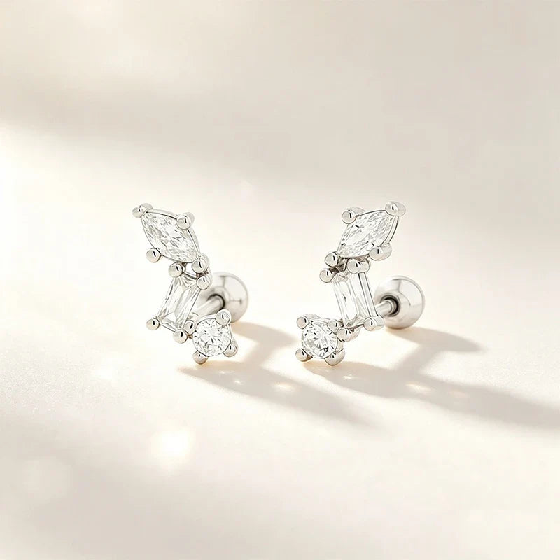 Aretes Irregulares con Zirconias