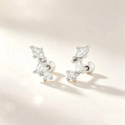 Aretes Irregulares con Zirconias