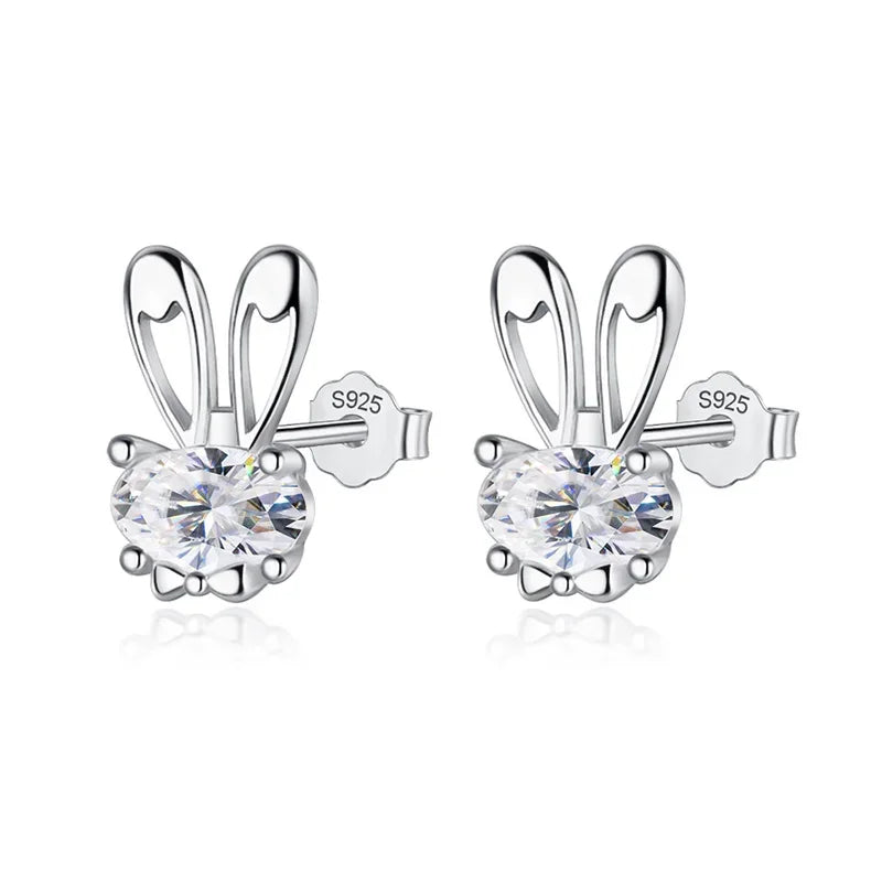 Aretes Mini Conejito con Zirconias