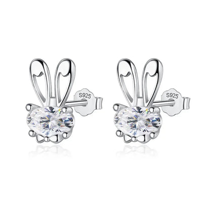 Aretes Mini Conejito con Zirconias
