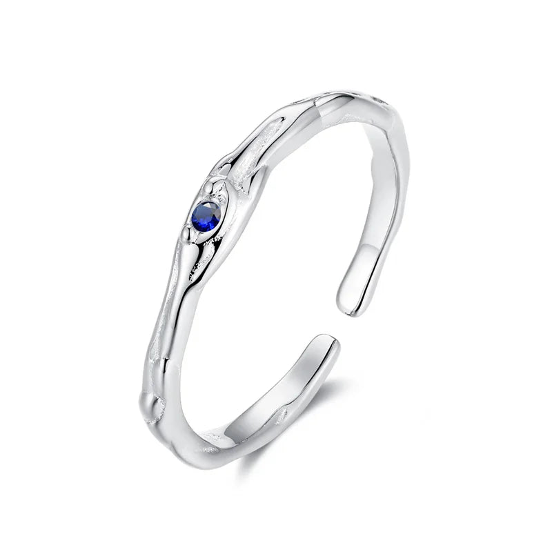 Anillo Zirconia Azul o Blanca Abierto