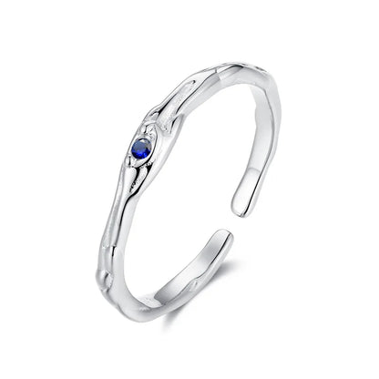 Anillo Zirconia Azul o Blanca Abierto