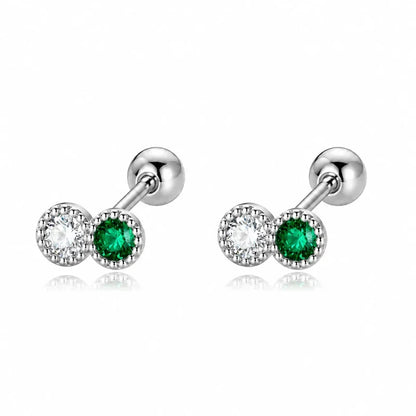 Aretes Zirconias Bicolor