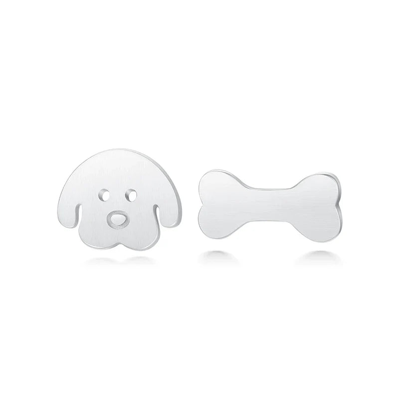 Aretes Asimétricos Hueso de Perrito