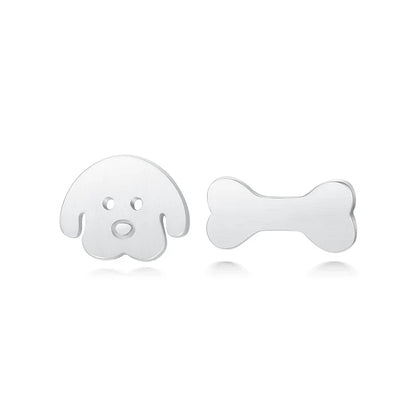 Aretes Asimétricos Hueso de Perrito