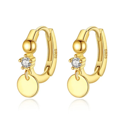 Arracadas con Disco y Zirconia