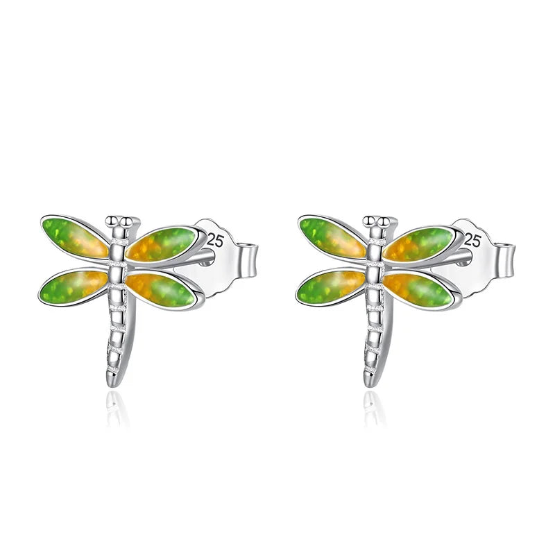 Aretes Hojas Esmaltadas Verdes
