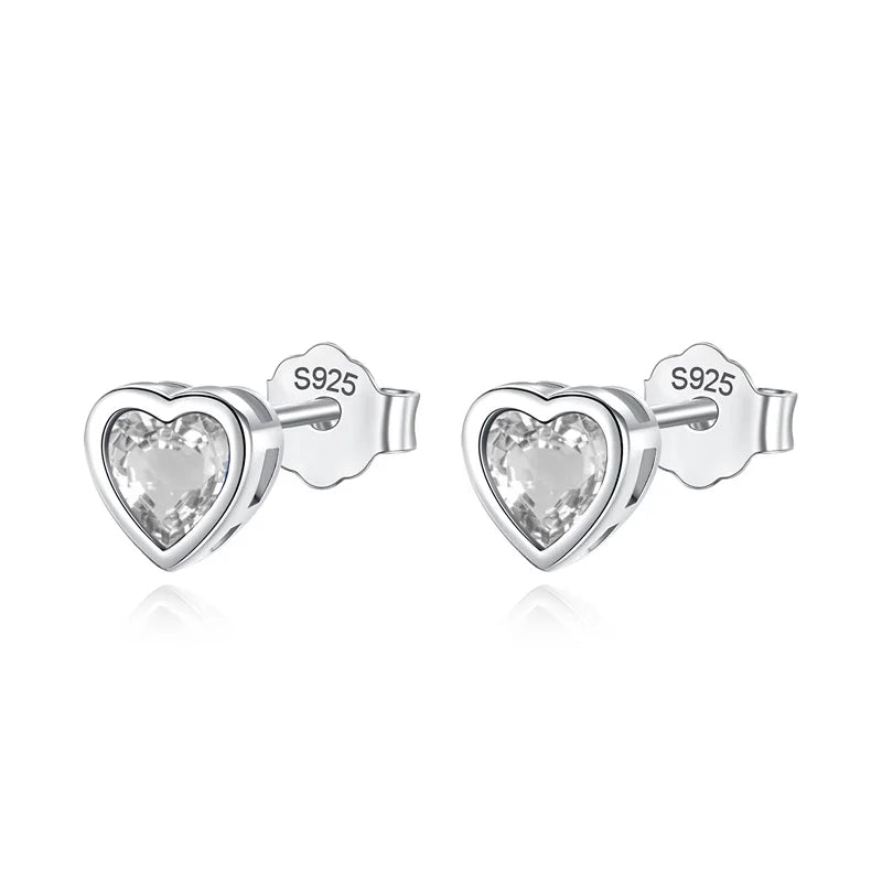 Aretes Corazón en Blanco, Azul o Rosa