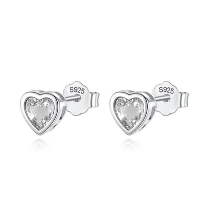 Aretes Corazón en Blanco, Azul o Rosa