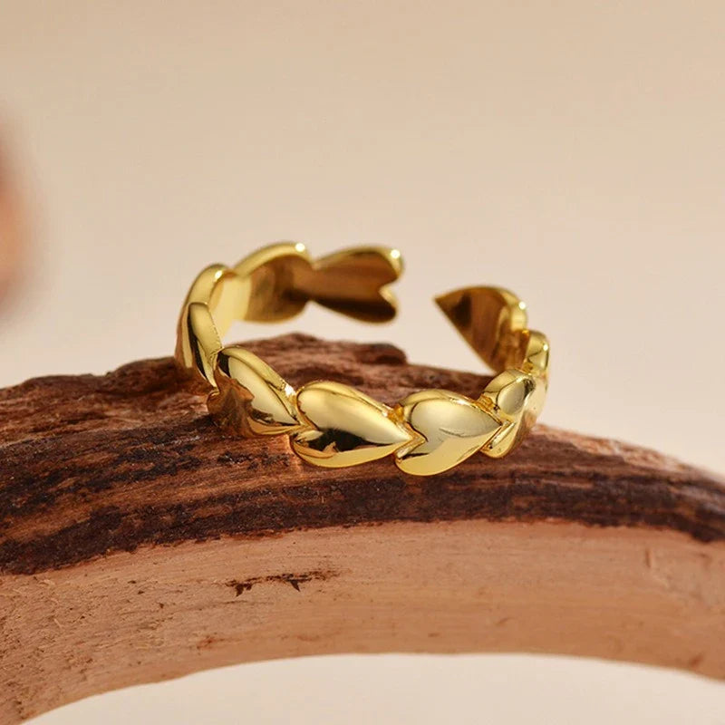 Anillo Corazón y Cruz Ajustable