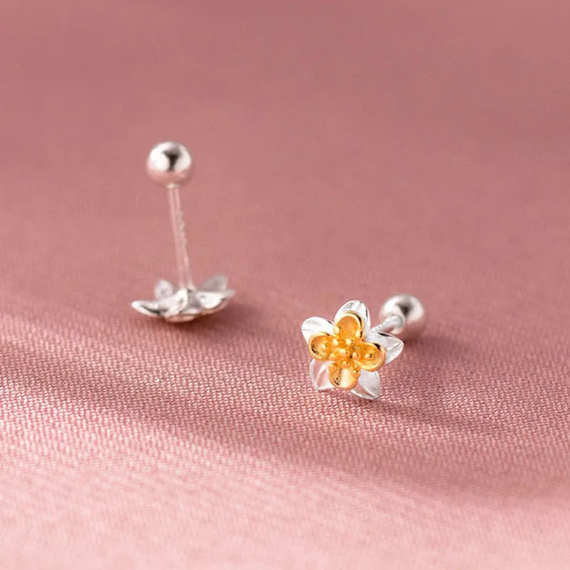 Aretes Flor Bicolor