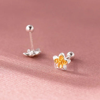 Aretes Flor Bicolor