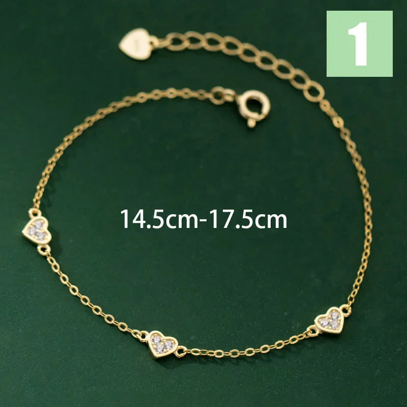 Pulsera Cadena Fina con Corazón y Cruz