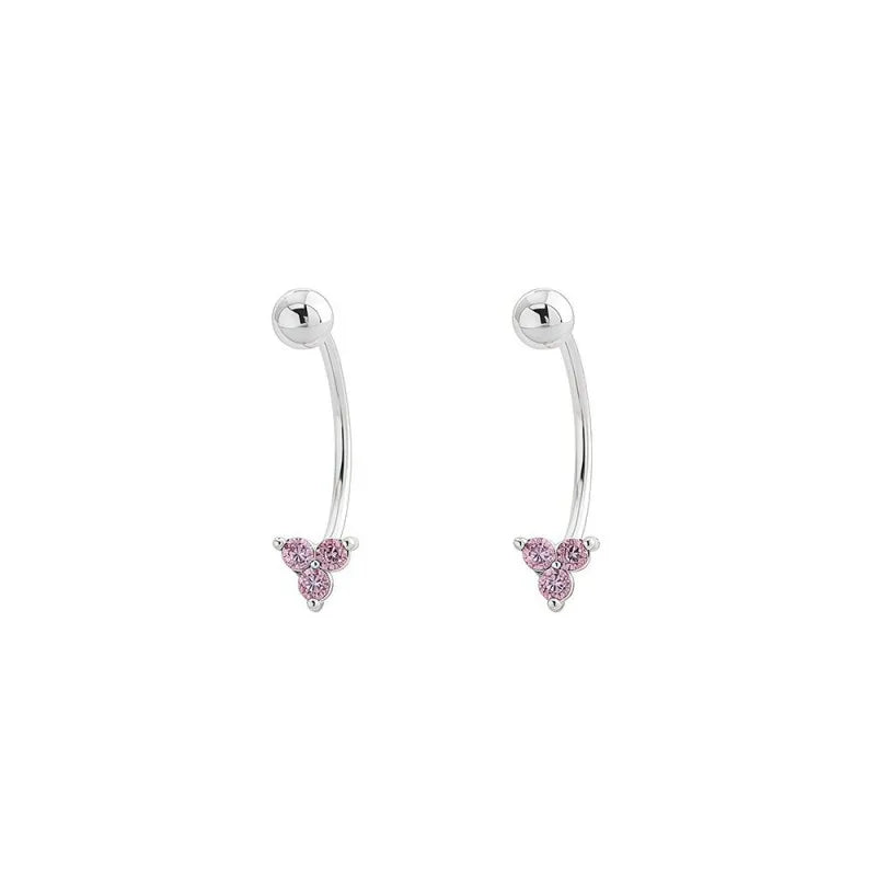 Aretes en C con Tréboles de Zirconia