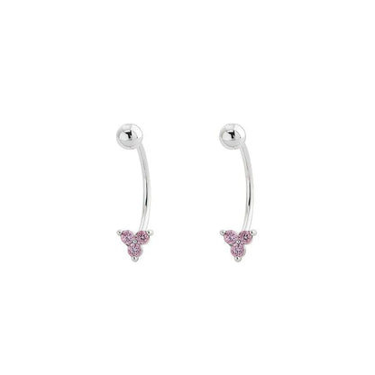 Aretes en C con Tréboles de Zirconia