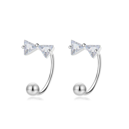 Aretes Bolita Flor o Moño con Zirconia