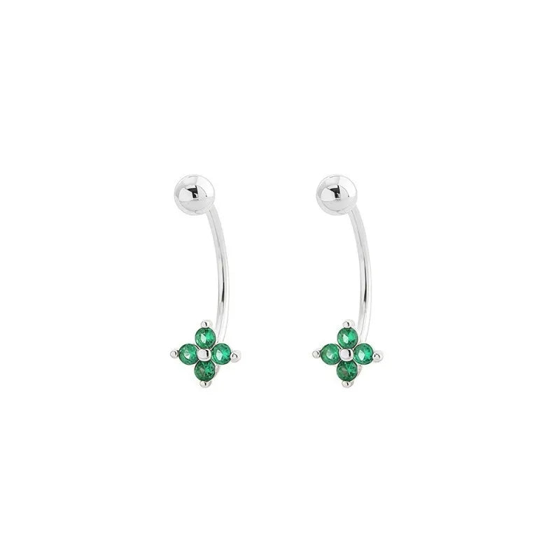 Aretes Trébol de Cuatro Hojas con Zirconias