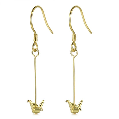 Aretes Largos Grulla de Papel