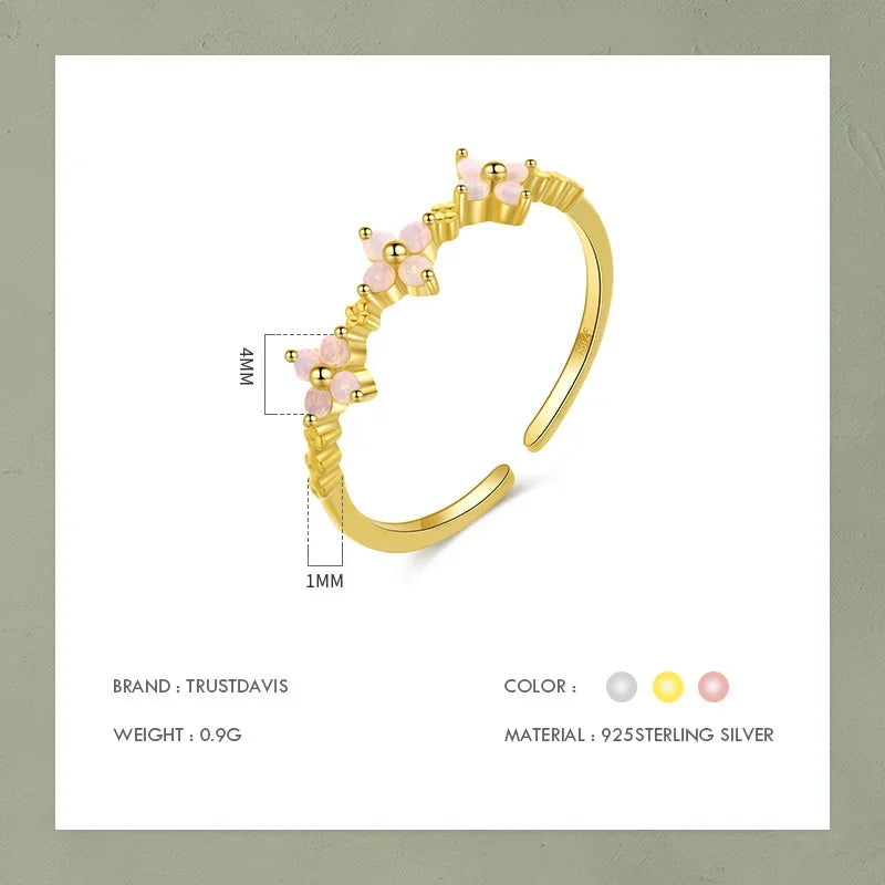 Anillo de Cóctel Flores con Zirconias
