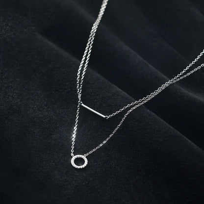 Collar Doble Capa Círculo y Barra
