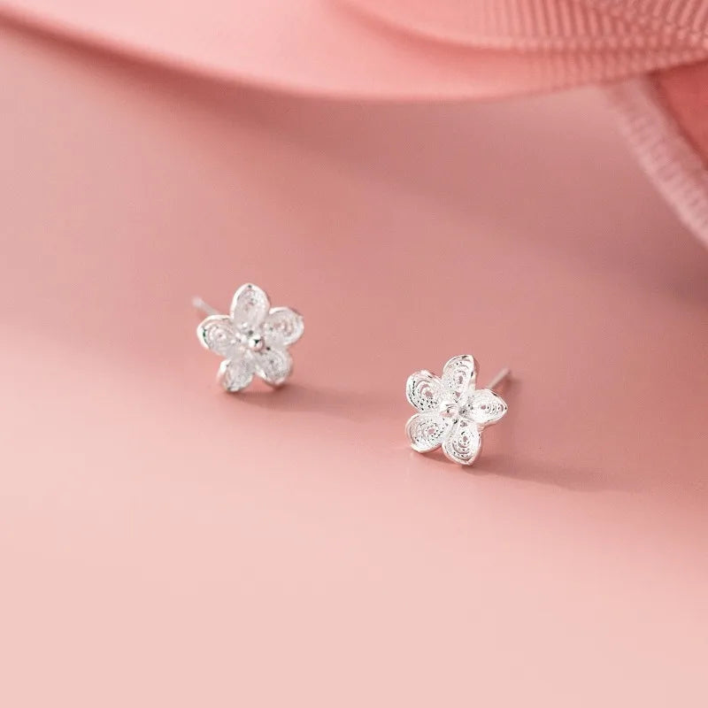 Aretes Flor Tejida Calada