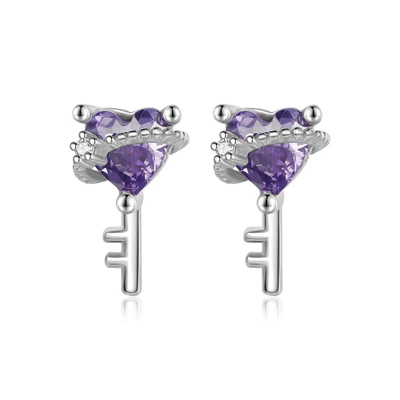 Aretes Llave del Amor con Zirconia