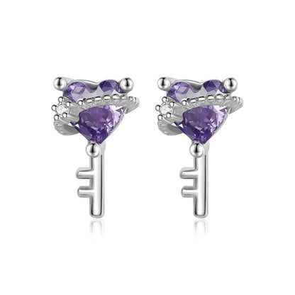 Aretes Llave del Amor con Zirconia