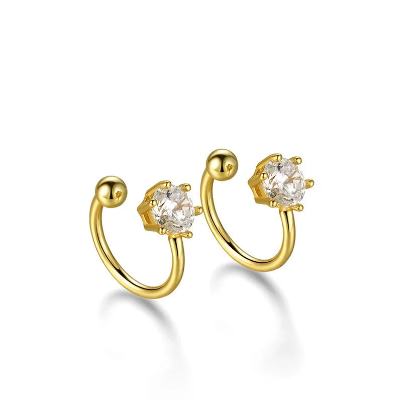 Aretes de Clip con Zirconia en Seis Garras