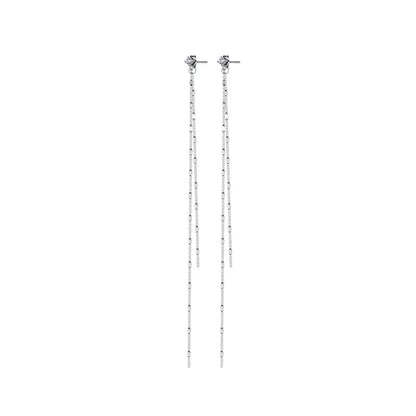 Aretes Largos de Cadena con Zirconia