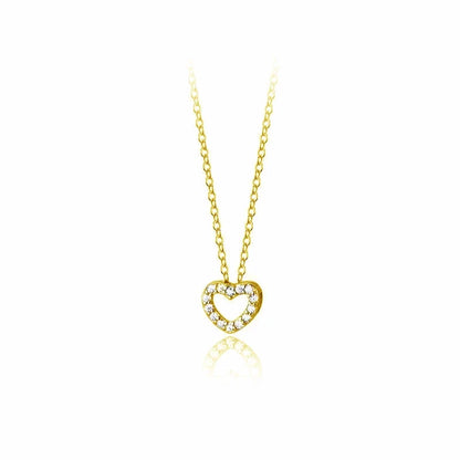 Collar Corazón Calado con Zirconias